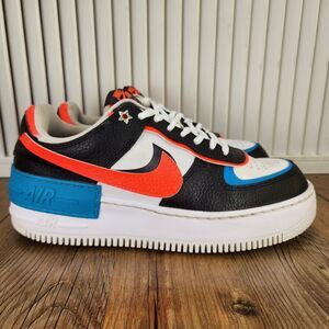 Nike Air Force 1 Shadow Stars Womens Sz 8 Black Bright Crimson Shoes DD9794-001
